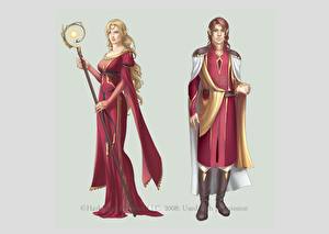 Картинки Эльф С посохом Фантастика Девушки