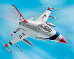 Фото Самолеты Рисованные F-16 Fighting Falcon
