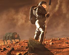 Обои для рабочего стола Космонавты Космос