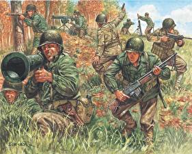 Картинки Солдат Рисованные Американские 2ND WW. American Infantry Армия