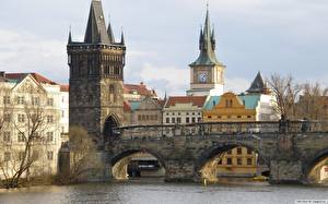 Фотографии Мост Чехия Башни Города
