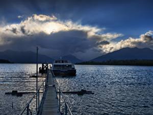 Фотографии Берег Причалы Природа