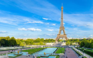 Фото Франция Эйфелева башня Париж Города