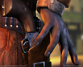 Обои Desperados Пистолет Руки Пальм 3D_Графика