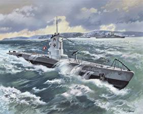 Картинка Рисованные Подводные лодки U-Boot Typ IIB