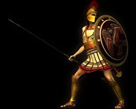 Картинка Воители Средневековье Копья Щит Spartan