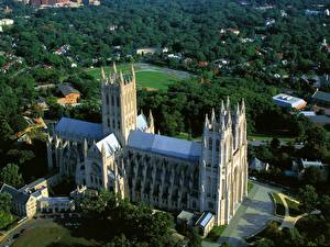 Обои США Собор Вашингтон город National Cathedral Города