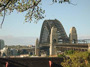 Картинка Австралия Мосты Небо Сидней