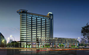 Картинки Здания Улице Дизайна 3D Графика