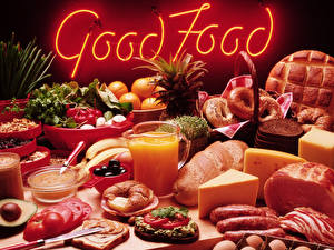 Фото Колбаса Сыры Сок Продукты питания