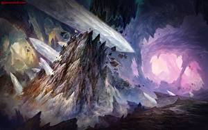 Обои Aion: Tower of Eternity горный тунель компьютерная игра