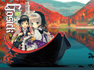 Картинки Gosick парень с девушкой на лодке Аниме