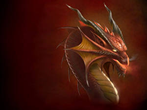 Обои Дракон Anne Stokes красный дракон