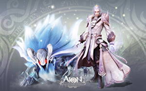 Картинки Aion: Tower of Eternity герой с питомцем компьютерная игра
