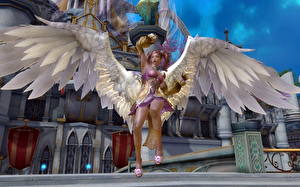 Обои Aion: Tower of Eternity чар с крыльями ангела компьютерная игра