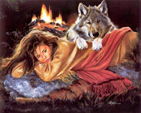 Фотографии Maija волк охраняет девушку
