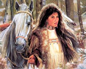 Картинки Maija девушка с конем