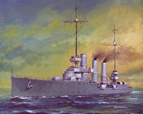 Картинки Рисованные Корабли SMS Elbing военные