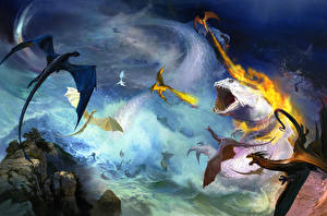Фотография Иллюстрации к книгам битва драконов Фантастика
