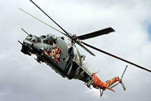 Фотография Вертолеты покрашенный под тигра Авиация