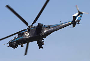 Картинки Вертолеты черный с рисунком тигра Авиация