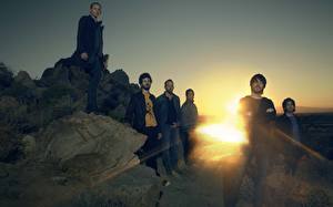 Фото Linkin Park на фоне заката Музыка