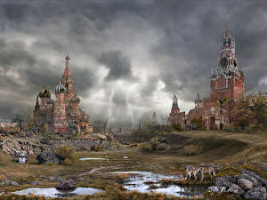 Картинка Конец света разрушенная Москва Фантастика