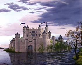 Картинка Иллюстрации к книгам крепость в воде Фантастика