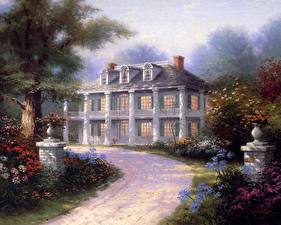 Картинка Живопись Thomas Kinkade homestead house