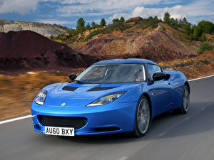 Картинка Lotus Lotus Evora синий на дороге машина