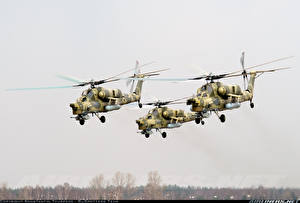 Фото Вертолет 3 вертолёта Ми-28 Авиация