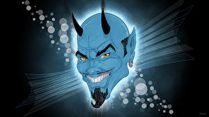 Фотография Демоны синее лицо Фантастика