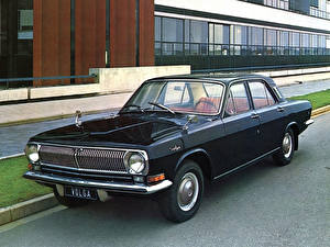 Фотографии Российские авто Gaz M24 Volga 1968г. черная волга Автомобили