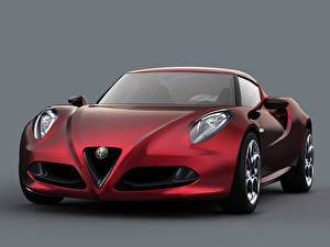 Фото Альфа ромео Alfa Romeo 4C красный автомобиль