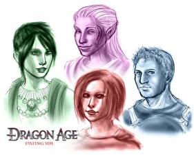 Обои Dragon Age рисованные герои