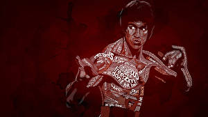 Фотографии Bruce Lee в зарисовке из надписей