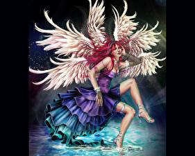 Фотографии Ангелы с шестью крыльями Фэнтези Девушки