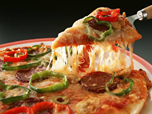 Картинка Пицца Кусок кусочек пиццы Продукты питания