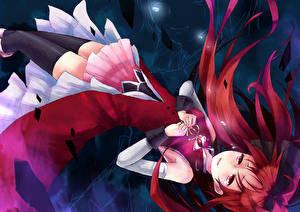 Фотография Волшебница Мадока Магика девушка с красными волосами Аниме