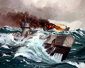 Картинка Рисованные Подводные лодки U-boot 201 Армия