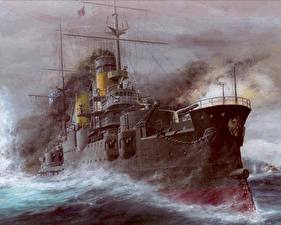 Картинки Рисованные Корабль Borodino/ Battle of Tsushima Армия