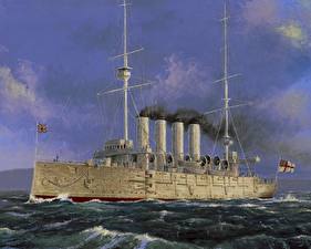 Картинка Рисованные Корабли HMCS Niobe (Canada) военные