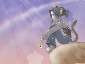 Обои Девочки Кошки