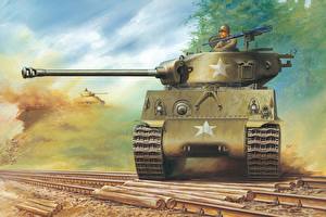 Картинки Рисованные Танки M4 Шерман Армия