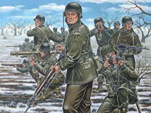 Картинка Рисованные Солдаты Военная каска