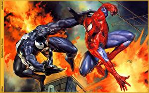 Обои для рабочего стола Герои комиксов Человек паук герой Фэнтези