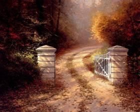 Картинка Картина Thomas Kinkade the autumn gate