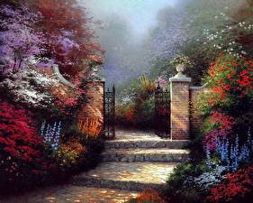 Фотография Живопись Thomas Kinkade the victorian garden