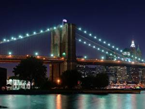 Обои Америка Мосты Бруклин Города