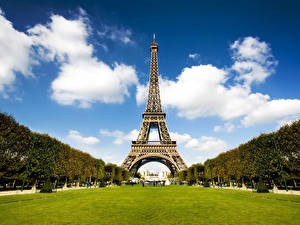 Фотография Франция Эйфелева башня Париже Города
